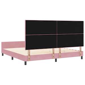 Postel s boxspringem s čelo Růžová 200 x 200 cm samet - obrázek 9