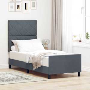 Postel s boxspringem s čelo Tmavě šedá 80 x 200 cm samet - obrázek 1