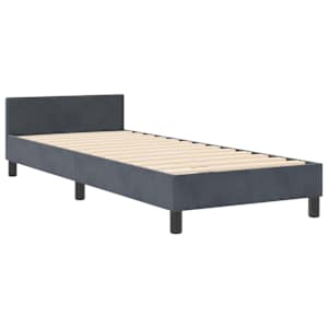 Postel s boxspringem s čelo Tmavě šedá 80 x 200 cm samet - obrázek 4