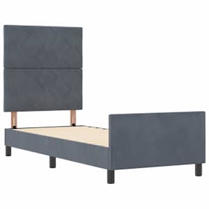 Postel s boxspringem s čelo Tmavě šedá 80 x 200 cm samet - obrázek 5
