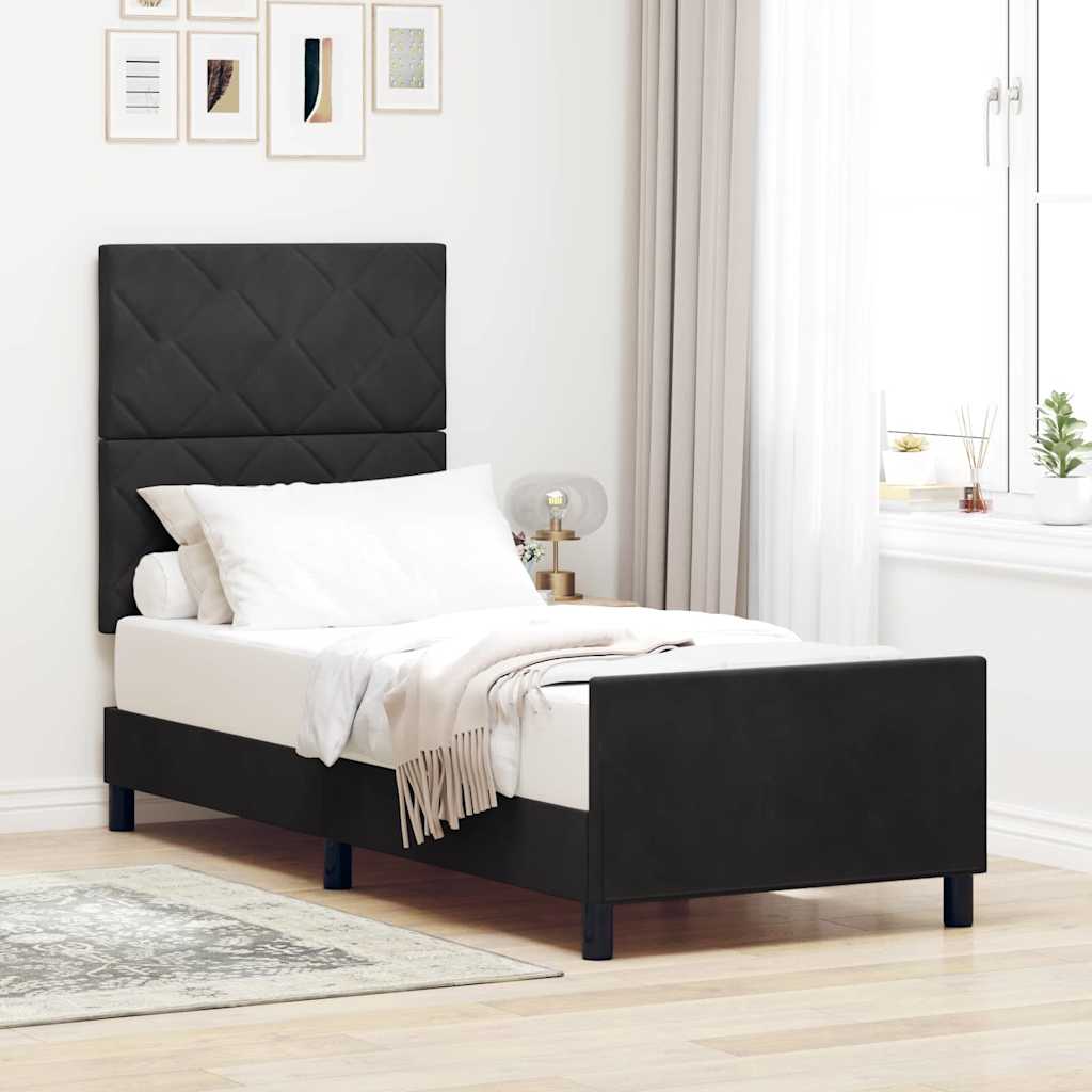 voodiraam must 80x200 cm samet