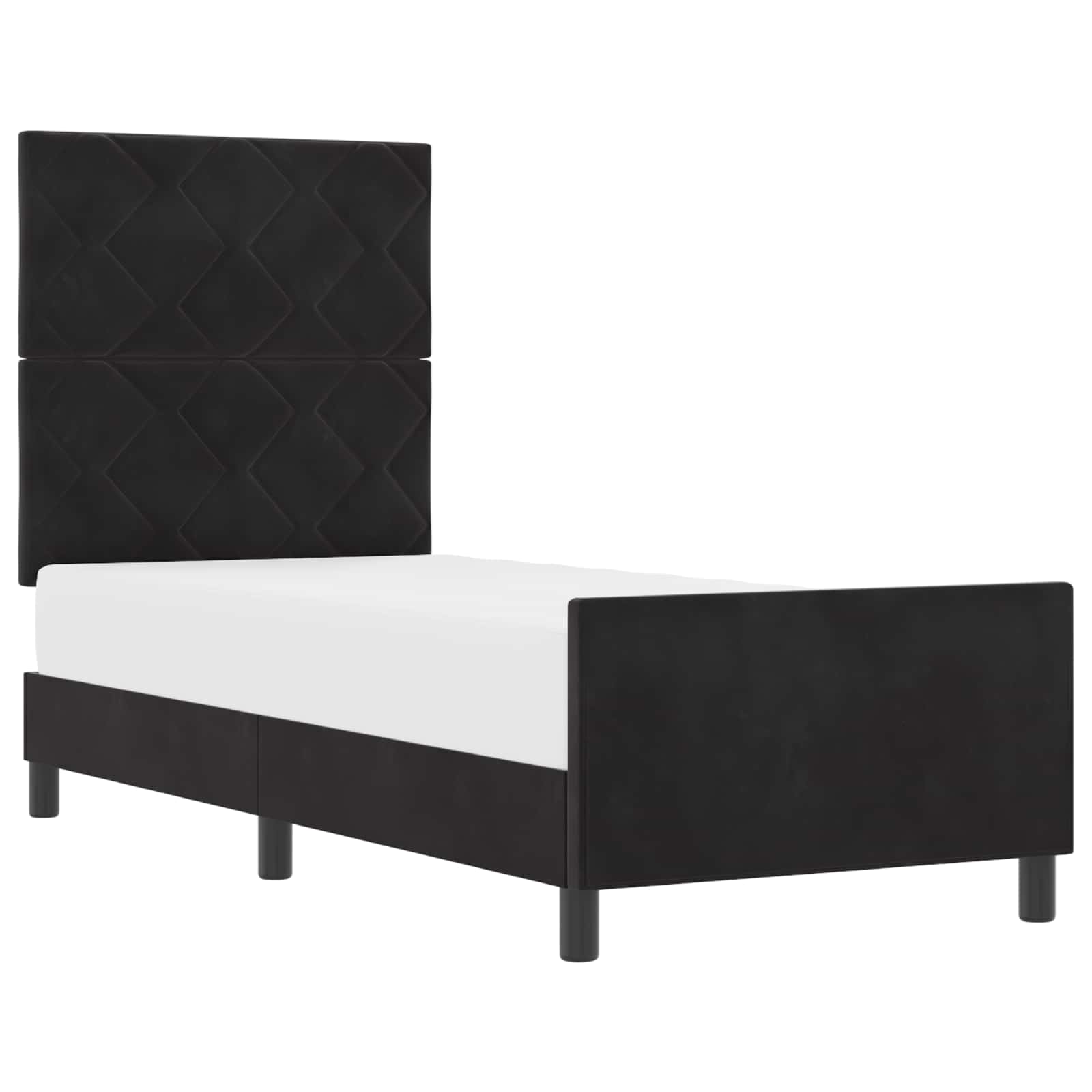 vidaXL Boxspringbed met hoofdeinde Zwart 80 x 200 cm Fluweel, foto 3