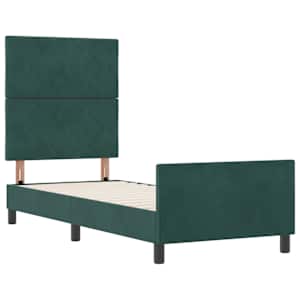 Postel s boxspringem s čelo Tmavě zelená 80 x 200 cm samet - obrázek 5
