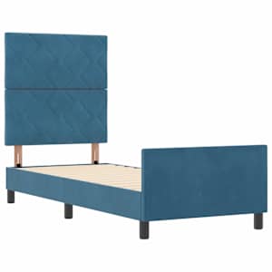Postel s boxspringem s čelo Tmavě modrá 80 x 200 cm samet - obrázek 5