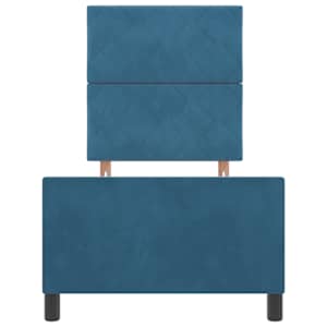 Postel s boxspringem s čelo Tmavě modrá 80 x 200 cm samet - obrázek 7