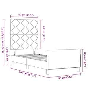 Postel s boxspringem s čelo Tmavě modrá 80 x 200 cm samet - obrázek 13