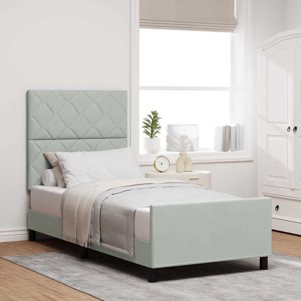 Voodi Helehall 90x190 cm Samet