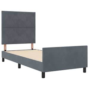 Postel s boxspringem s čelo Tmavě šedá 90 x 190 cm samet - obrázek 5