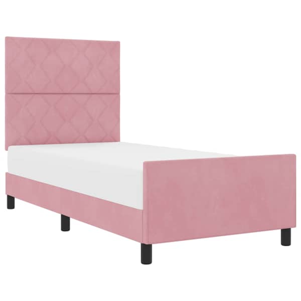 vidaXL Karbi vedrumadrats peaga Roosa 90 x 190 cm Samet