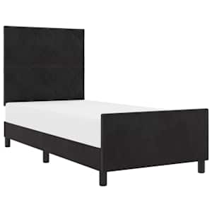 Postel s boxspringem s čelo Černá 90 x 200 cm samet - obrázek 2