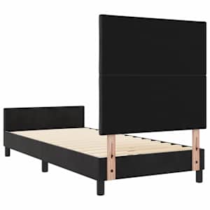 Postel s boxspringem s čelo Černá 90 x 200 cm samet - obrázek 9
