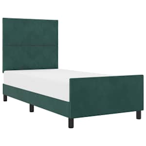 Postel s boxspringem s čelo Tmavě zelená 90 x 200 cm samet - obrázek 2