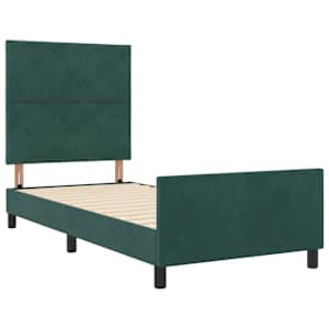 Postel s boxspringem s čelo Tmavě zelená 90 x 200 cm samet - obrázek 5