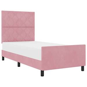 Postel s boxspringem s čelo Růžová 90 x 200 cm samet - obrázek 2