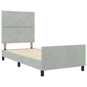 Postel s boxspringem s čelo Světle šedá 100 x 200 cm samet - obrázek 5