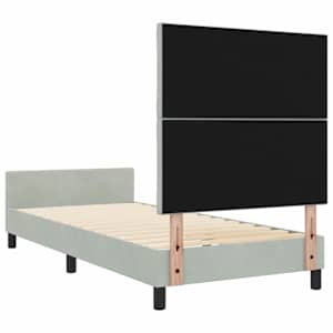 Postel s boxspringem s čelo Světle šedá 100 x 200 cm samet - obrázek 9
