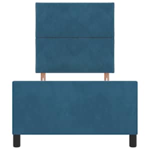 Postel s boxspringem s čelo Tmavě modrá 100 x 200 cm samet - obrázek 7