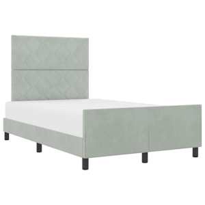 Postel s boxspringem s čelo Světle šedá 120 x 190 cm samet - obrázek 2