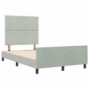 Postel s boxspringem s čelo Světle šedá 120 x 190 cm samet - obrázek 5