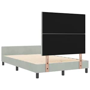 Postel s boxspringem s čelo Světle šedá 120 x 190 cm samet - obrázek 9