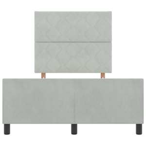 Postel s boxspringem s čelo Světle šedá 120 x 190 cm samet - obrázek 7