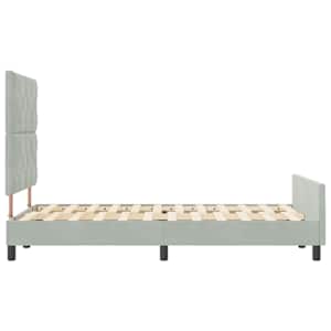 Postel s boxspringem s čelo Světle šedá 120 x 190 cm samet - obrázek 8