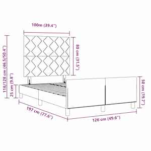 Postel s boxspringem s čelo Světle šedá 120 x 190 cm samet - obrázek 13
