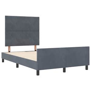 Postel s boxspringem s čelo Tmavě šedá 120 x 190 cm samet - obrázek 5
