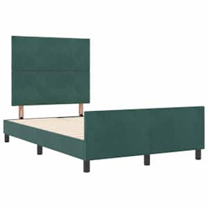 Postel s boxspringem s čelo Tmavě zelená 120 x 190 cm samet - obrázek 5