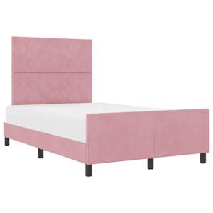 Postel s boxspringem s čelo Růžová 120 x 190 cm samet - obrázek 2