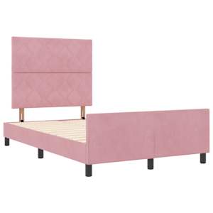 Postel s boxspringem s čelo Růžová 120 x 190 cm samet - obrázek 5