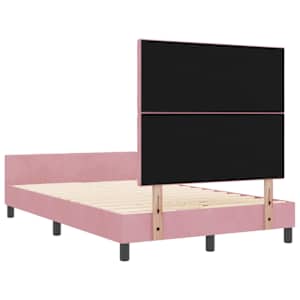 Postel s boxspringem s čelo Růžová 120 x 190 cm samet - obrázek 9