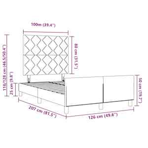 Postel s boxspringem s čelo Světle šedá 120 x 200 cm samet - obrázek 13