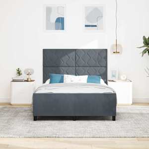 Postel s boxspringem s čelo Tmavě šedá 140 x 190 cm samet - obrázek 3