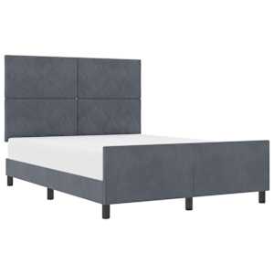 Postel s boxspringem s čelo Tmavě šedá 140 x 190 cm samet - obrázek 2