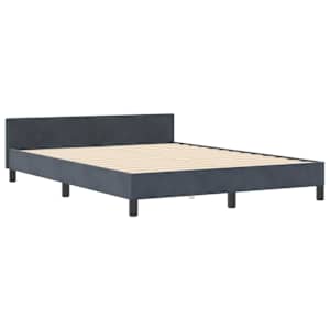 Postel s boxspringem s čelo Tmavě šedá 140 x 190 cm samet - obrázek 4