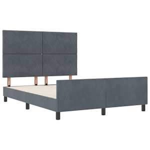 Postel s boxspringem s čelo Tmavě šedá 140 x 190 cm samet - obrázek 5