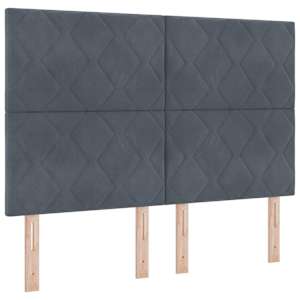 Postel s boxspringem s čelo Tmavě šedá 140 x 190 cm samet - obrázek 6