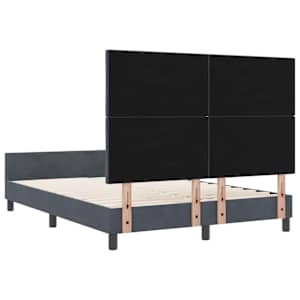 Postel s boxspringem s čelo Tmavě šedá 140 x 190 cm samet - obrázek 9