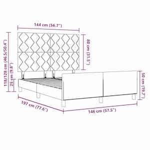 Postel s boxspringem s čelo Tmavě šedá 140 x 190 cm samet - obrázek 13