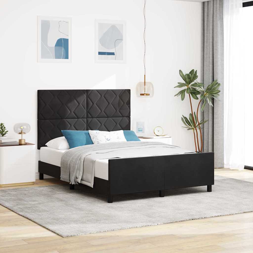 Voodi Raam Must 140x190 cm Samet
