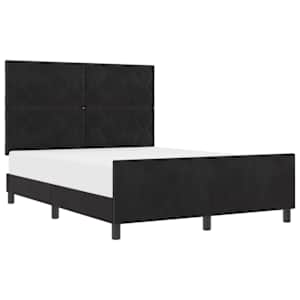 vidaXL Karbi vedrumadrats peaga Must 140 x 190 cm Samet