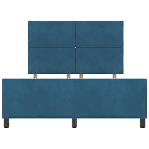 Postel s boxspringem s čelo Tmavě modrá 140 x 190 cm samet - obrázek 7
