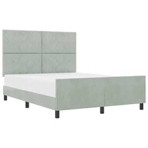 Postel s boxspringem s čelo Světle šedá 160 x 200 cm samet - obrázek 2