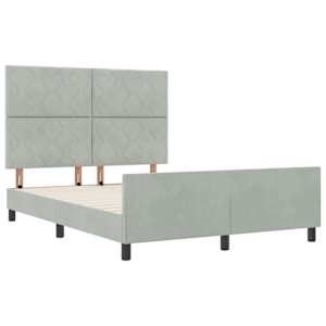 Postel s boxspringem s čelo Světle šedá 160 x 200 cm samet - obrázek 5