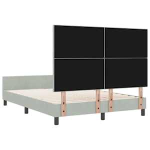 Postel s boxspringem s čelo Světle šedá 160 x 200 cm samet - obrázek 9