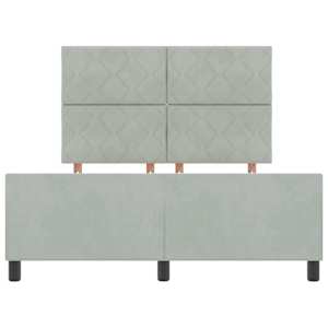 Postel s boxspringem s čelo Světle šedá 160 x 200 cm samet - obrázek 7