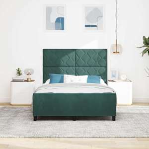 Postel s boxspringem s čelo Tmavě zelená 160 x 200 cm samet - obrázek 3
