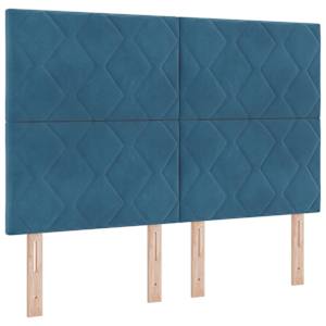 Postel s boxspringem s čelo Tmavě modrá 160 x 200 cm samet - obrázek 6