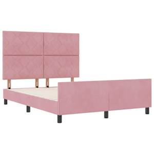 Postel s boxspringem s čelo Růžová 160 x 200 cm samet - obrázek 5